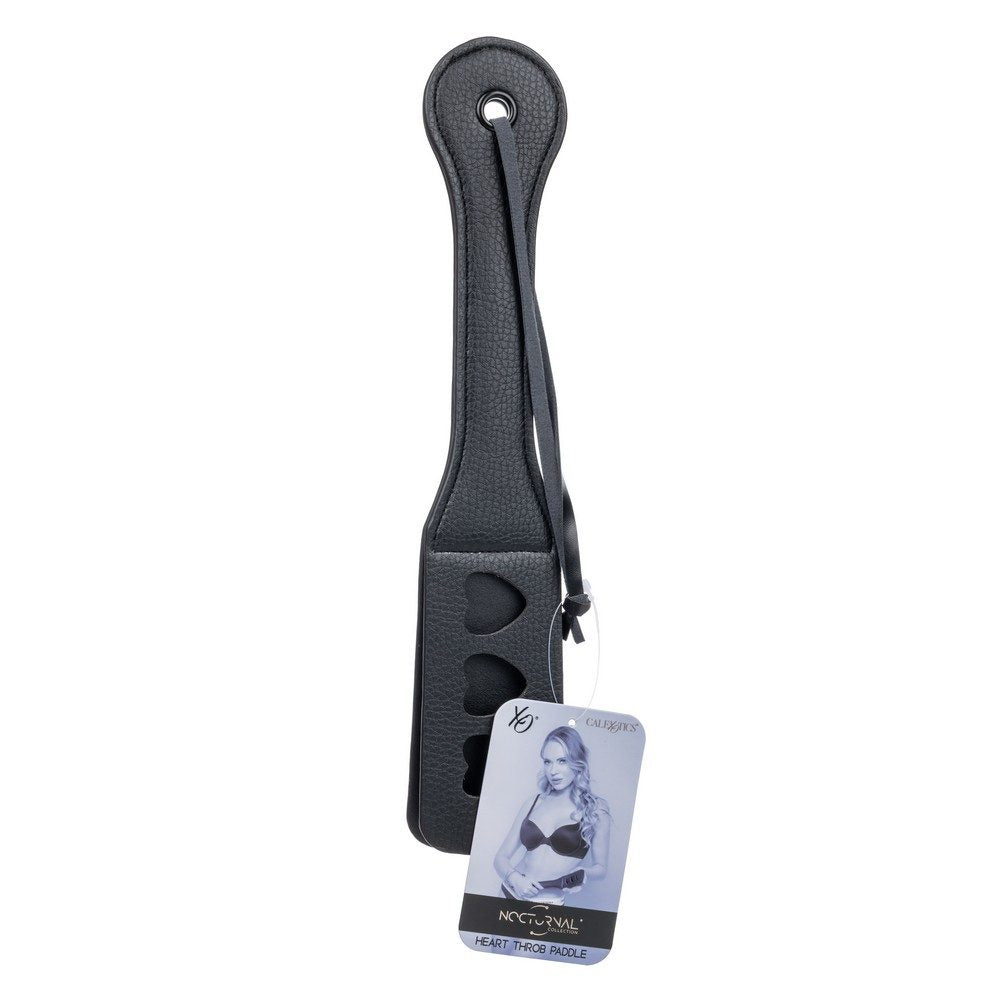 Black leather belt with a card featuring a woman's face on a white background