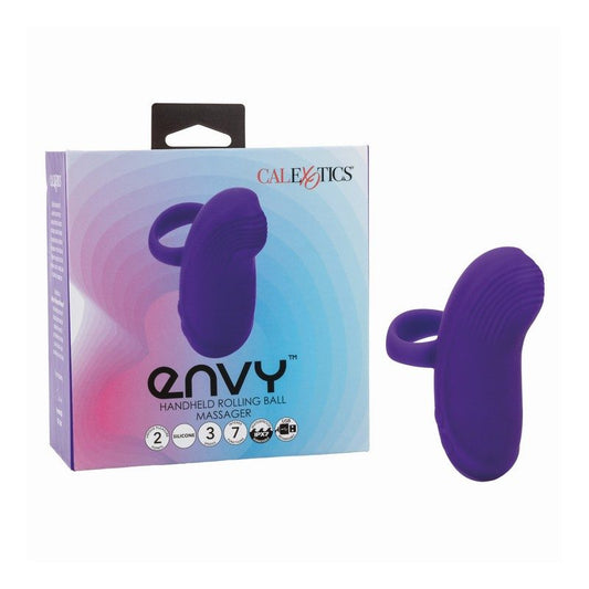 CalExotics Envy Rolling Ball Massager on satin surface