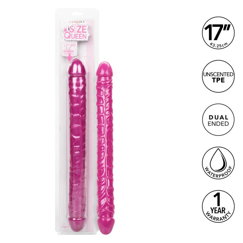 Pink dual-ended product with packaging on a white background