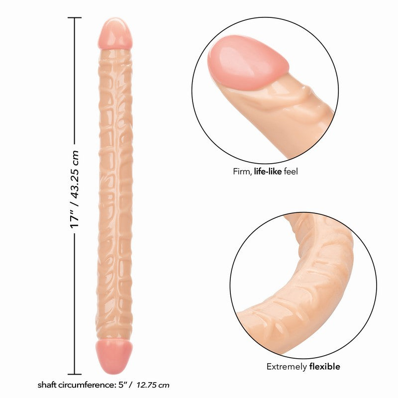 CalExotics Size Queen 17" Double Dong – Realistic Dual-Ended Dildo