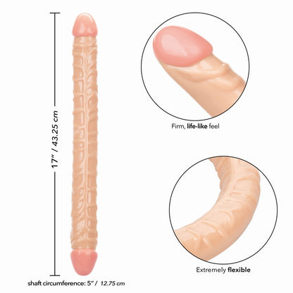 CalExotics Size Queen 17" Double Dong – Realistic Dual-Ended Dildo