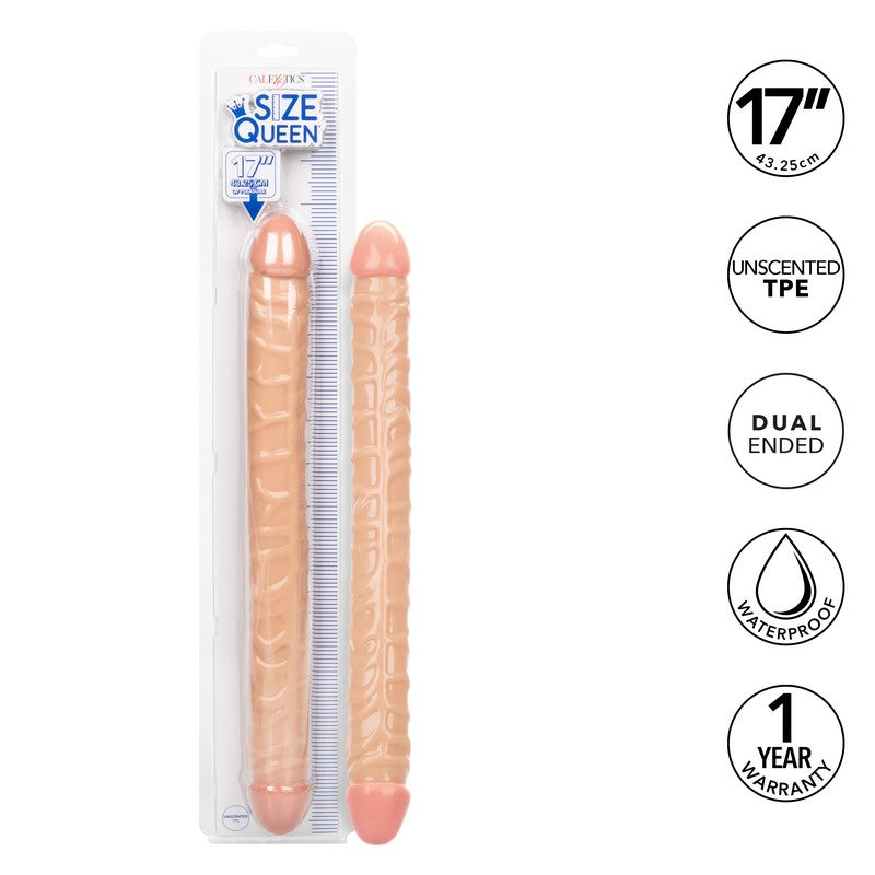 CalExotics Size Queen 17" Double Dong – Realistic Dual-Ended Dildo