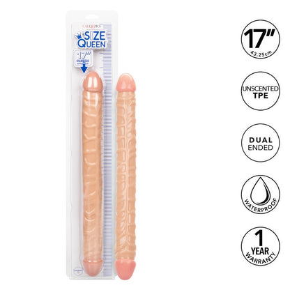 CalExotics Size Queen 17" Double Dong – Realistic Dual-Ended Dildo