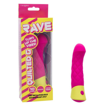 California Exotics Rave Quilted G waterproof silicone G-spot vibrator with quilted texture