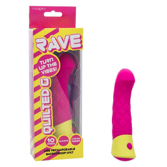 California Exotics Rave Quilted G waterproof silicone G-spot vibrator with quilted texture