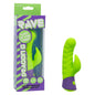 California Exotics Rave Dragon G waterproof silicone dual vibrator with rippled shaft and flickering teaser