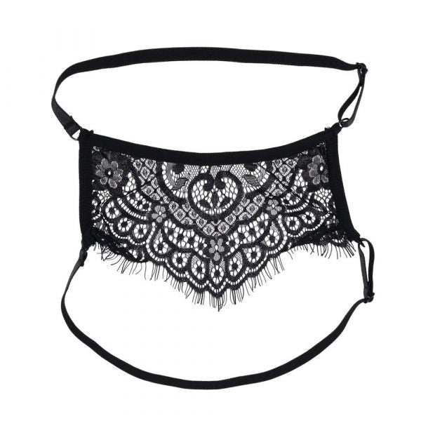 Sportsheets Veiled Vision lace blindfold with adjustable dual-strap design