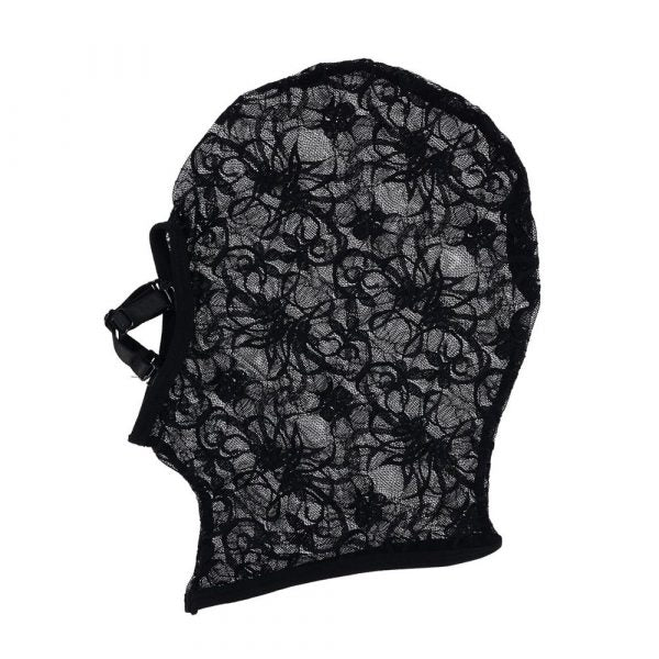 Sportsheets Hush Hood lace sensory hood with removable mouth straps