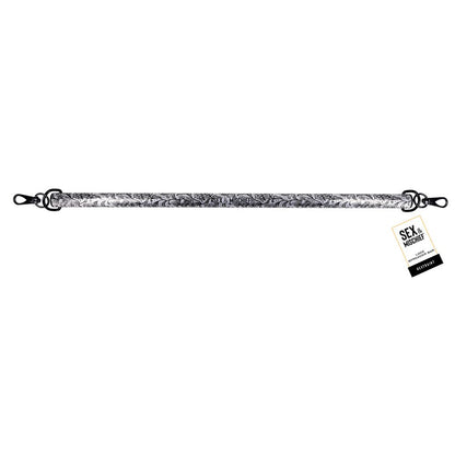 Sportsheets lace-pattern metal spreader bar with gate clips and D-rings