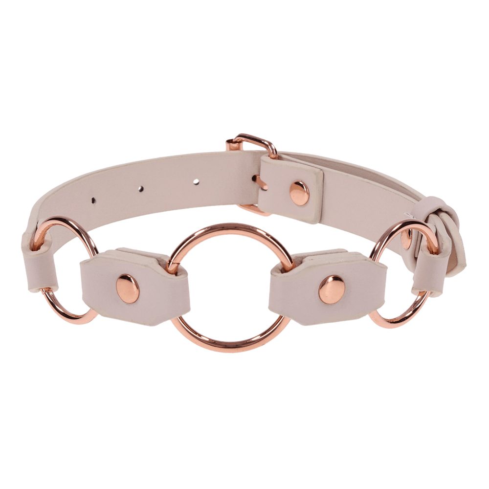 Sportsheets Peaches ’n CreaMe ring day collar with faux leather and rose gold hardware
