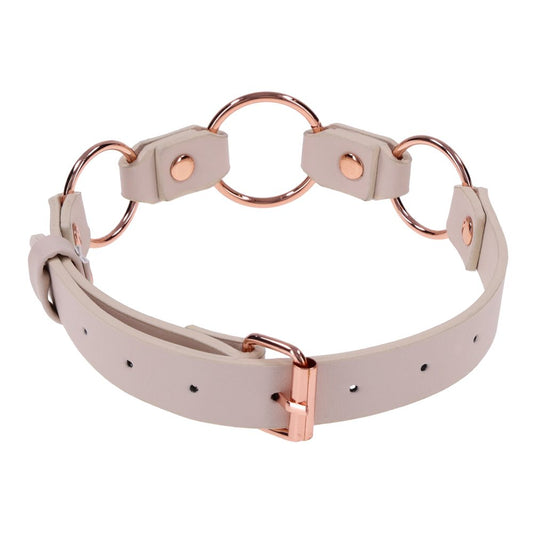 Sportsheets Peaches ’n CreaMe ring day collar with faux leather and rose gold hardware