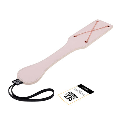 Sportsheets Peaches ’n CreaMe chain impression paddle with faux leather and rose gold chains