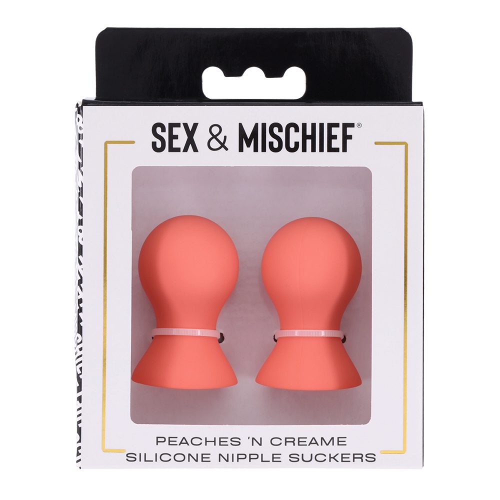 Sportsheets Peaches ’n CreaMe silicone nipple suckers with body-safe silicone and adjustable bulb