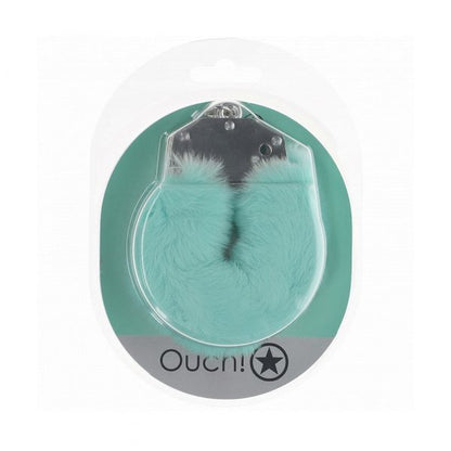 Fluffy metal handcuffs with soft faux fur and keys for bondage play