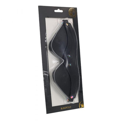 Blindfold from the Shots Ouch! Venice Collection featuring iridescent hardware and soft PU leather