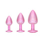 Shots Paris Collection Pink Anal Plug Set – 3 Sizes with Jewel Bases