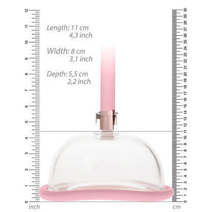 Shots Pumped Pussy Pump with acrylic cylinder, hand pump, and hose – vulva suction toy for arousal enhancement