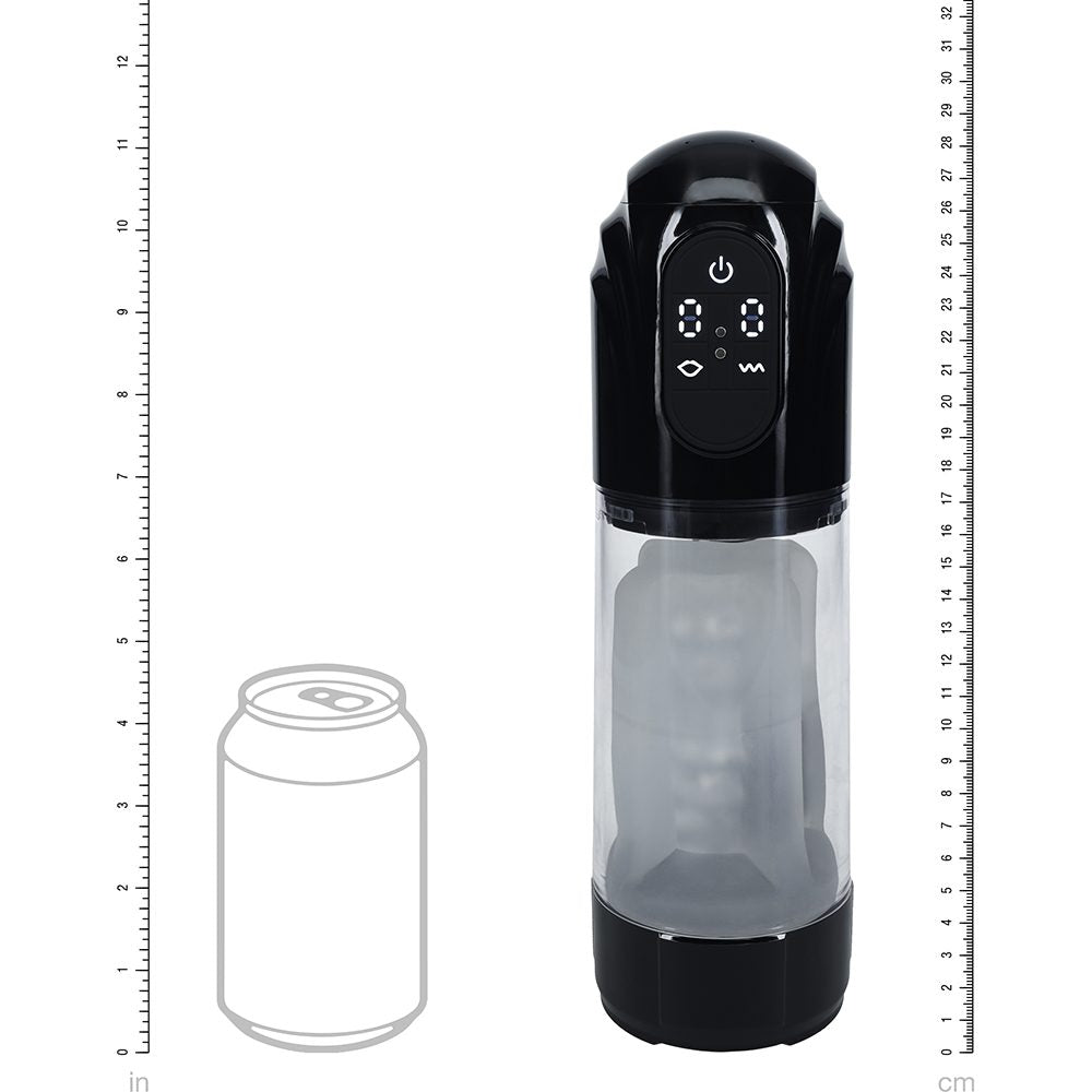 Shots Techno Thrust Automatic Masturbator Pump – Suction-powered penis enlarger and stroker with smooth sleeve
