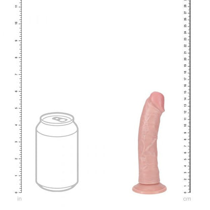 Shots RealRock 6-inch Vibrating Curved Cock Flesh with realistic veins, suction base, and lifelike texture