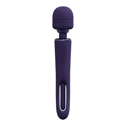 Shots Kiku Wand head delivering deep, rumbly vibrations