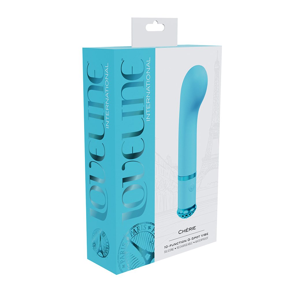Chérie G-Spot Vibrator – Pink silicone vibrator from Loveline Paris Collection with curved design and 10 vibration functions
