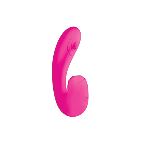 Nasstoys Blaze Suction Thumper Vibe – rabbit-style vibrator with clitoral suction and internal thumping stimulation, made of pink body-safe silicone.