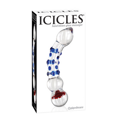 Pipedream Icicles No. 18 hand-blown glass massager clear