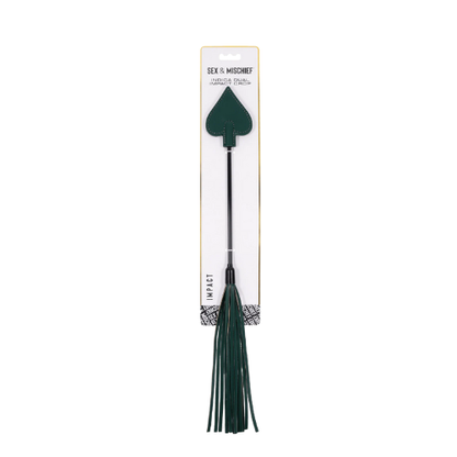 Sportsheets Indica dual impact crop in emerald green with gold accents
