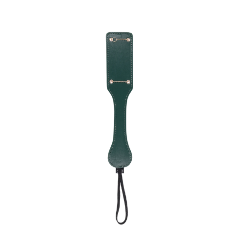 Sportsheets Indica chain impressions paddle in emerald green with gold chain inlay
