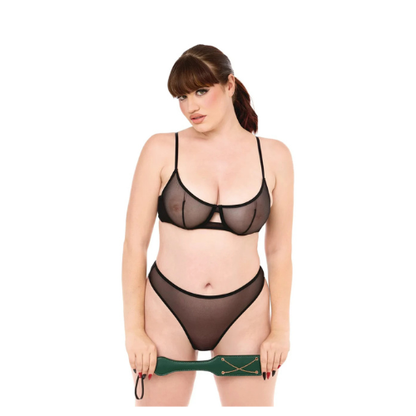 Sportsheets Indica chain impressions paddle in emerald green with gold chain inlay