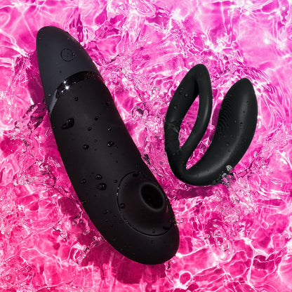 Womanizer Lust & Luxury Collection box with We-Vibe Sync O and Womanizer Next vibrators