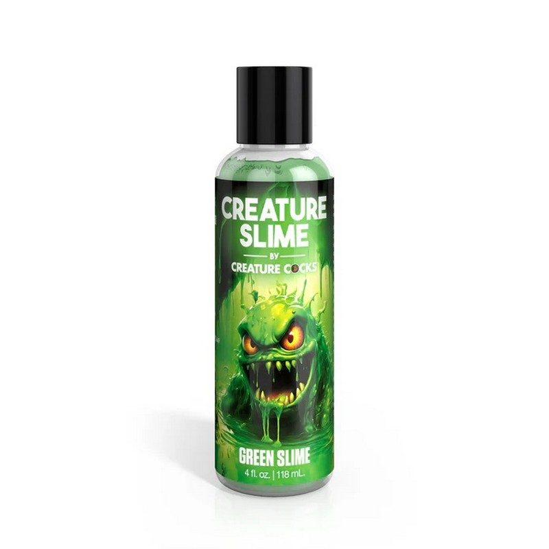 Creature Slime Green – 4oz and 8oz water-based fantasy lube with vibrant green slime color