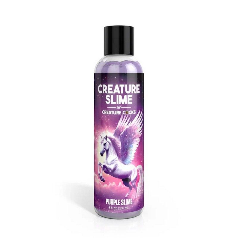 Creature Slime Water-Based Lube – purple fantasy-themed lubricant in 4oz and 8oz bottles