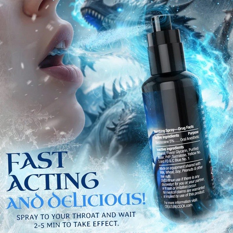 Creature Cocks throat numbing spray spearmint 2oz deep throat oral play gag reflex reducer
