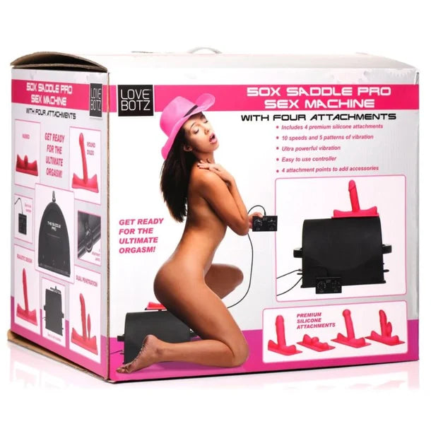 50X Saddle Pro Ride-On Sex Machine with 4 Attachments