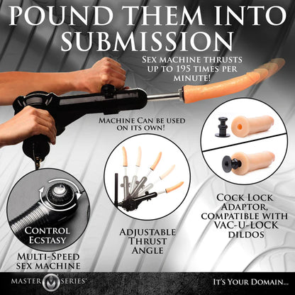 Master Series obedience bench with adjustable pads and integrated thrusting machine