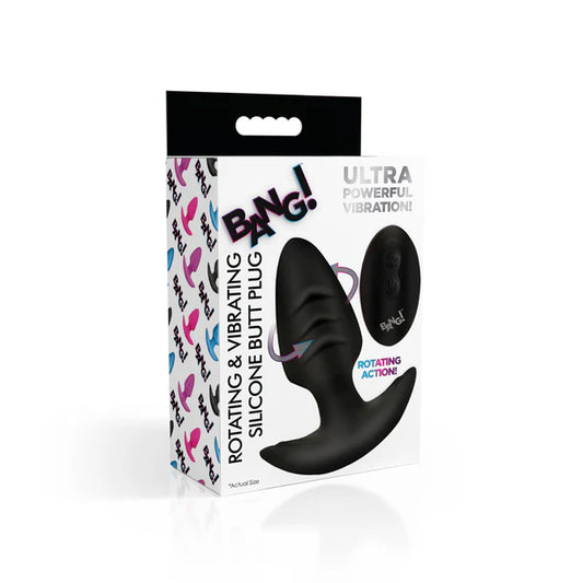 Rotating & Vibrating Silicone Anal Plug w/ Remote
