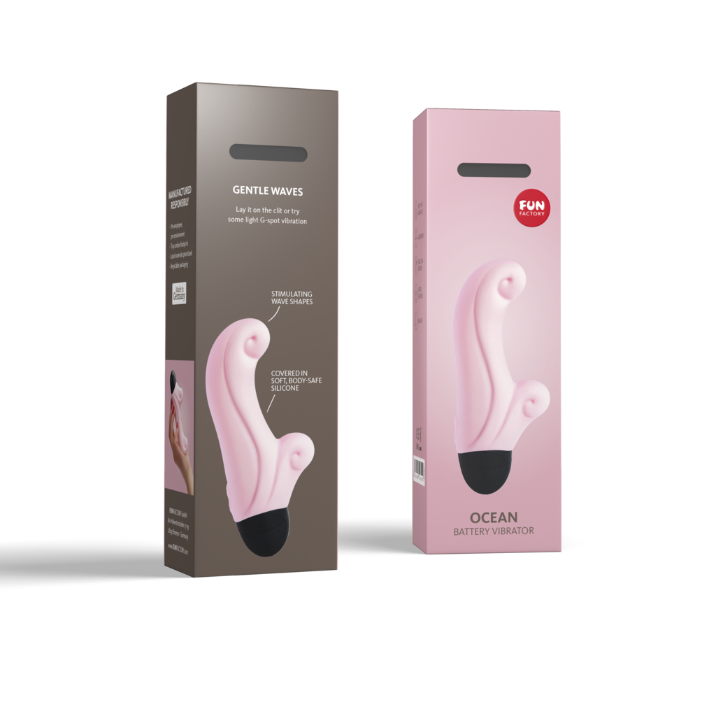Fun Factory Ocean Mini Vibrator – Dual-Wave Shape Side View

