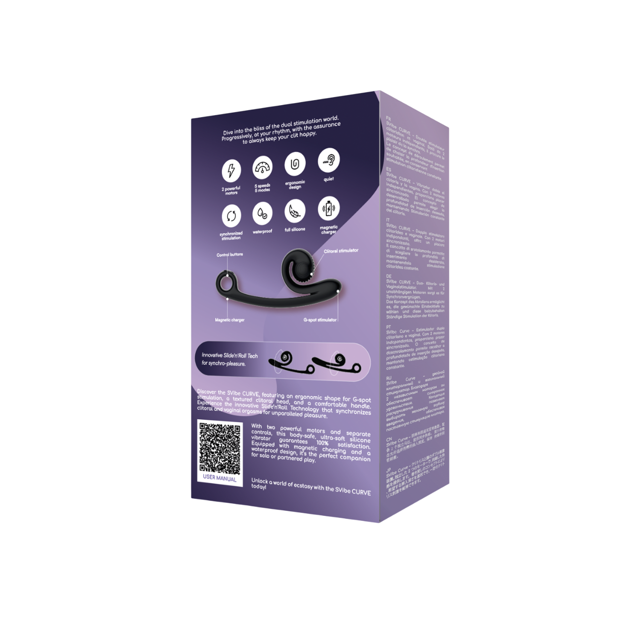 SVibe Snail CURVE Dual-Stimulation Vibrator - Black