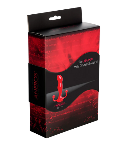 Aneros Progasm massager side view showing curved shape and pivot base