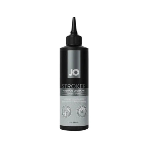 Bottle of JO Stroker personal lubricant on a white background