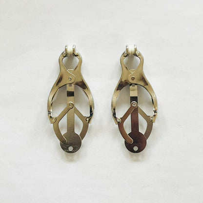 Silver Clover Nipple Clamps – Adjustable Pressure BDSM Jewelry for Intense Play