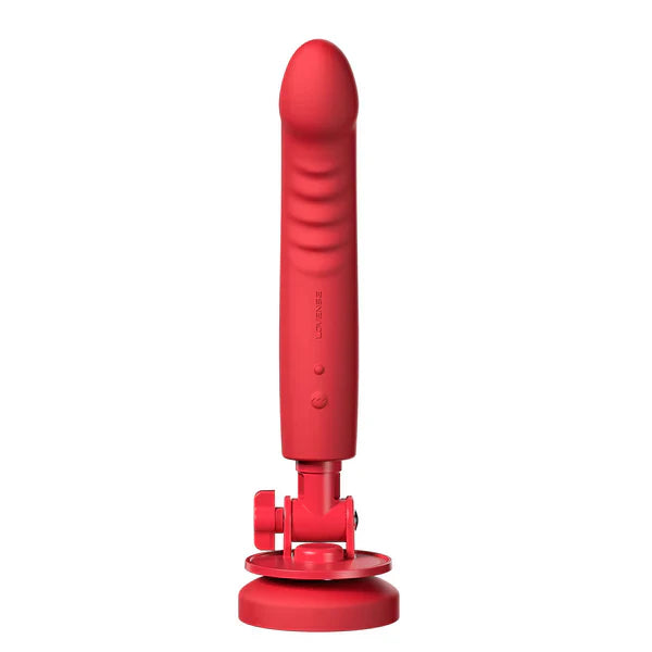 Lovense Mission 2 app-controlled vibrating suction cup dildo with adjustable angle and body-safe materials