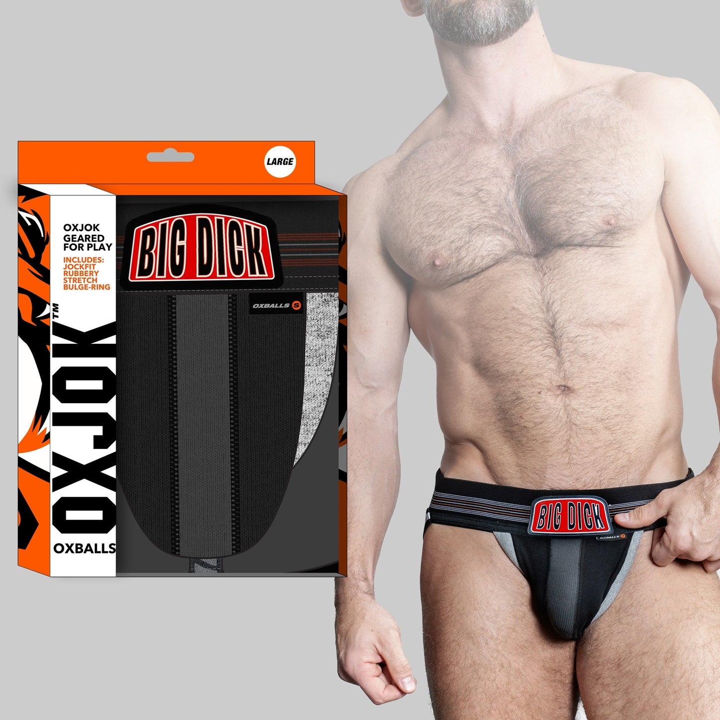 Oxballs Oxjok Big Dick Bulger Jockstrap – Black Iron