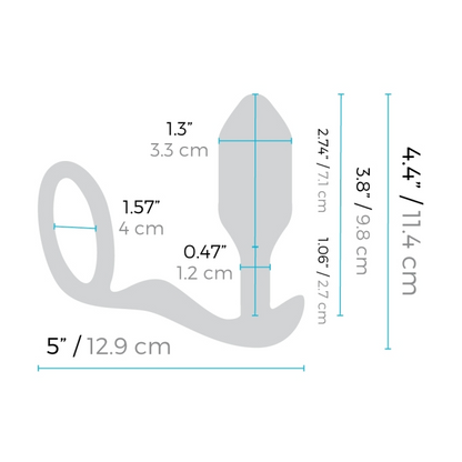 Weighted butt plug with vibrating function and penis ring