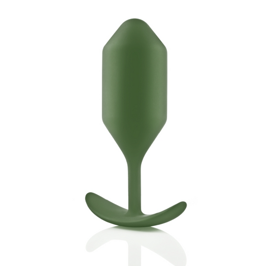  b-Vibe Snug Plug 4 – Large weighted black silicone butt plug with ergonomic grip