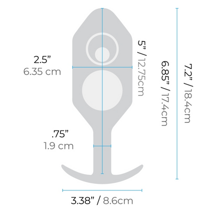 b-Vibe Snug Plug 7 – Extra-large weighted butt plug with torpedo shape and soft ridges for advanced anal fullness