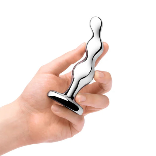 b-Vibe Stainless Steel Anal Beads – Weighted 3-Bead Design for Deep Anal Fulfillment