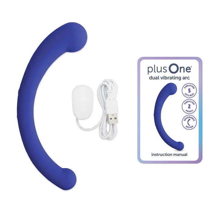 plusOne dual vibrating arc gender-inclusive vibrator made from body-safe silicone
