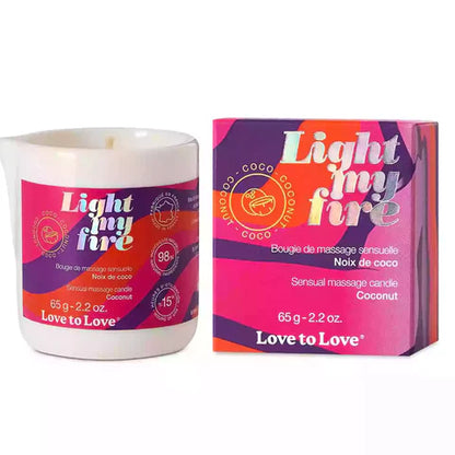 LOVE TO LOVE – Light My Fire Massage Candle – Coconut (65 g / 2.2 oz)